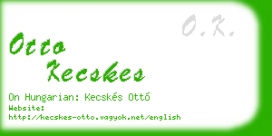 otto kecskes business card
